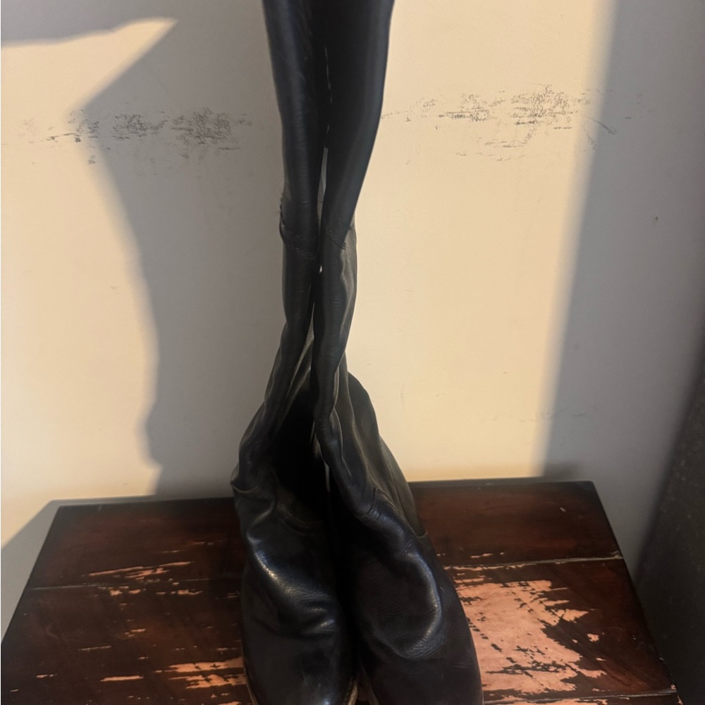 Frye Black Over the Knee Leather Boots